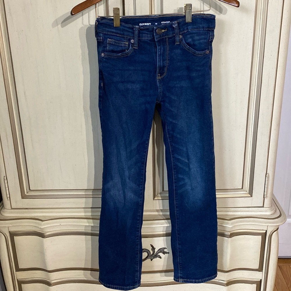 Old Navy Adjustable Waist Built In Flex Straight Leg Jeans Boys Size 10